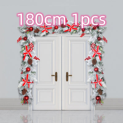 Corona Navideña Exterior con Efecto Nieve - Decoración Puerta Ratán Flocking - Image 17
