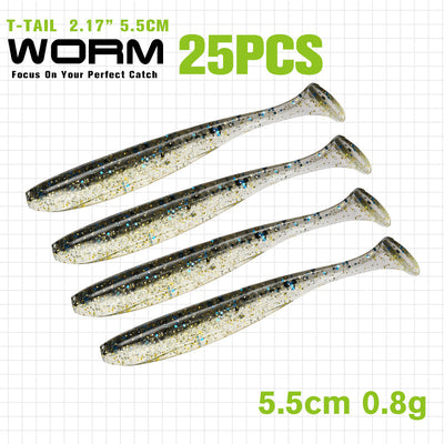 Gusano Artificial T-tail 55 75mm - Anzuelo de Pesca Realista - Image 4