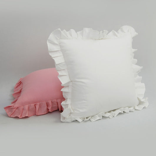 Funda de Almohada de Algodón Blanco con Encaje Plisado y Volantes Hechos a Mano - Image 5
