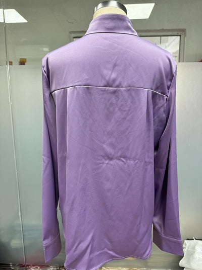 Blusa Ejecutiva Solapa Satinada Manga Larga Slim Fit para Mujer - Image 10