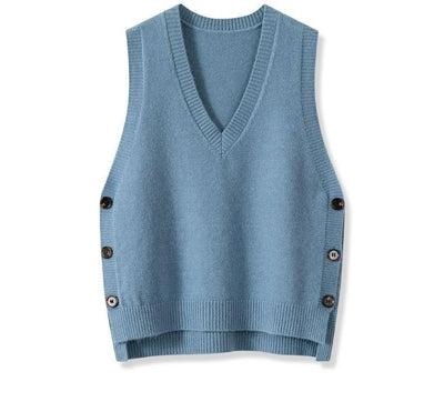 Chaleco Tejido Retro V-Cuello para Mujer - Estilo Europeo Primavera Otoño - Image 12