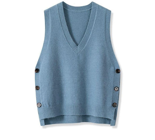Chaleco Tejido Retro V-Cuello para Mujer - Estilo Europeo Primavera Otoño - Image 12