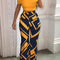 Conjunto Tropical: Blusa Escotada y Pantalón Talle Alto