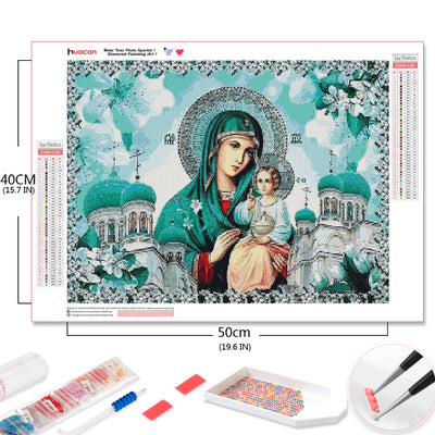Cuadro de Mosaico de Diamantes 5D Virgen María - Arte Religioso - Image 3