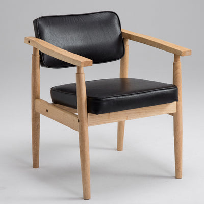 Silla Retro de Madera Maciza con Respaldo y Reposabrazos para Café - Image 12