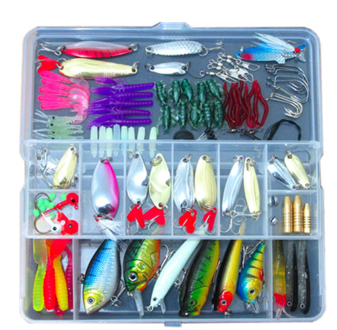 Kit Completo 132 Señuelos de Pesca Artificiales - Anzuelos Variados en Caja - Image 3