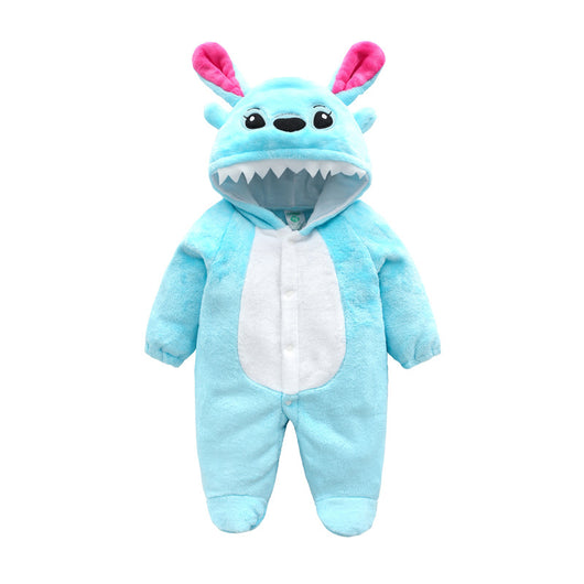 Pijama Tipo Mameluco de Franela con Capucha para Bebé - Unisex 0-1 Año - Image 3