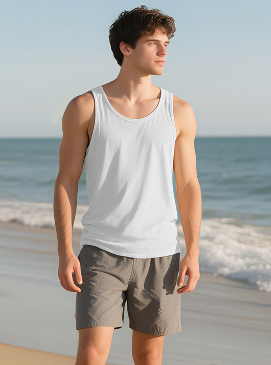 Camiseta Deportiva Hombre Sin Mangas Ajuste I-Strap Colores Sólidos - Image 34