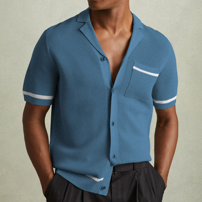 Polo Cubano de Manga Corta en Punto para Hombre - Estilo Verano - Image 8