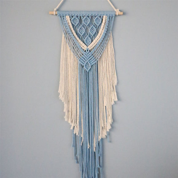 Tapiz de Algodón Tejido a Mano con Borlas Retro