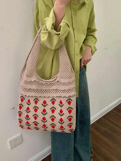 Bolso Tejido Retro con Malla Calada para Mujer - Image 10