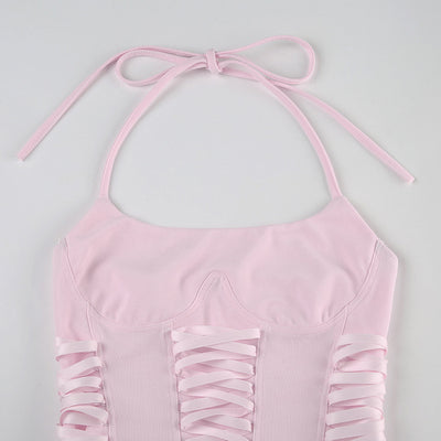 Chaleco Halter con Control de Cintura y Cordones - Diseño Veraniego para Mujer - Image 13