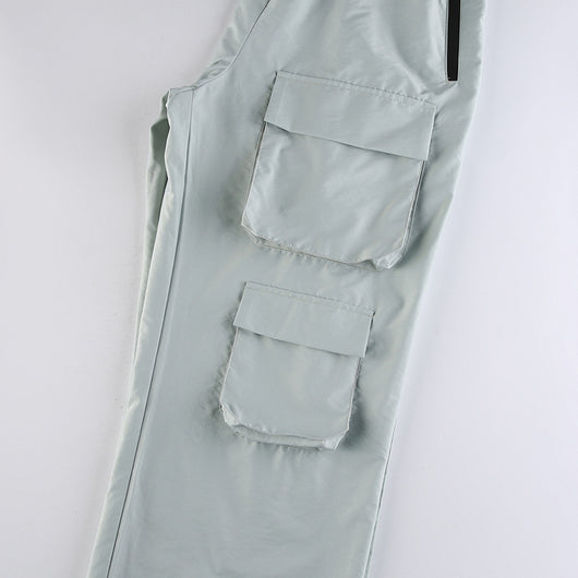 Pantalón Overol Cintura Alta con Bolsillos - Estilo Casual Recto - Image 16
