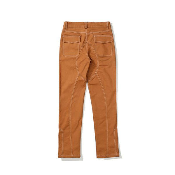 Jeans Hombre Cintura Baja Bordado Minimalista Corte Recto