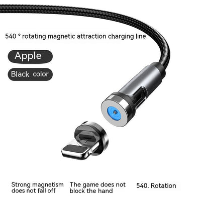 Cable Magnético 3 en 1 de 540° Rotativo - Carga Rápida Android, USB-C y Lightning - Image 22