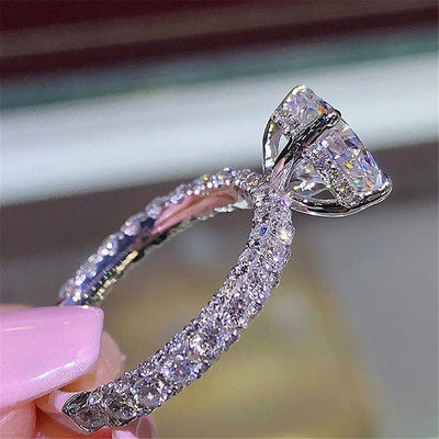 Anillo de Cristal Elegante para Novia - Joya de Diamantes de Imitación para Bodas y Eventos - Image 8