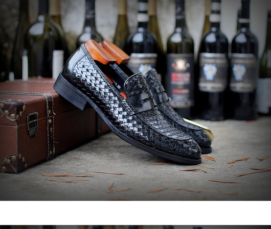Zapatos de Cuero Tejido para Hombre - Estilo Ejecutivo Casual - Image 9