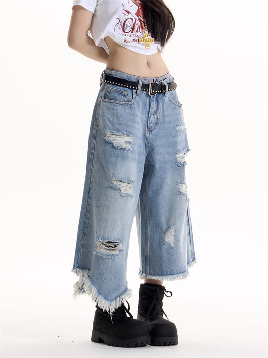 Jeans Rotos Estilo Retro Americano para Chicas - Image 2