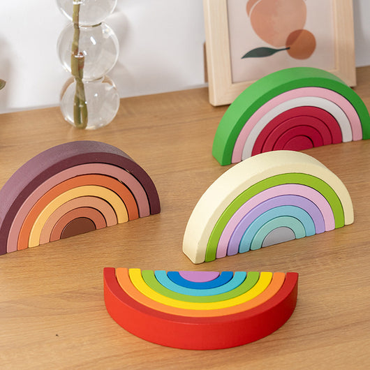 Bloques de Madera Rainbow con Rompecabezas Educativo para Niños - Image 12