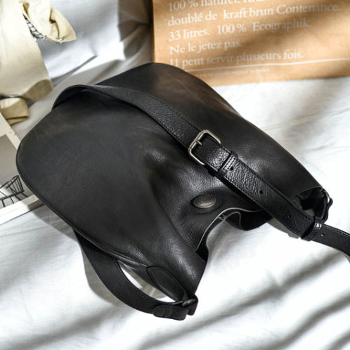 Bolsa Mensajera de Cuero Retro para Literatura y Arte - Image 3