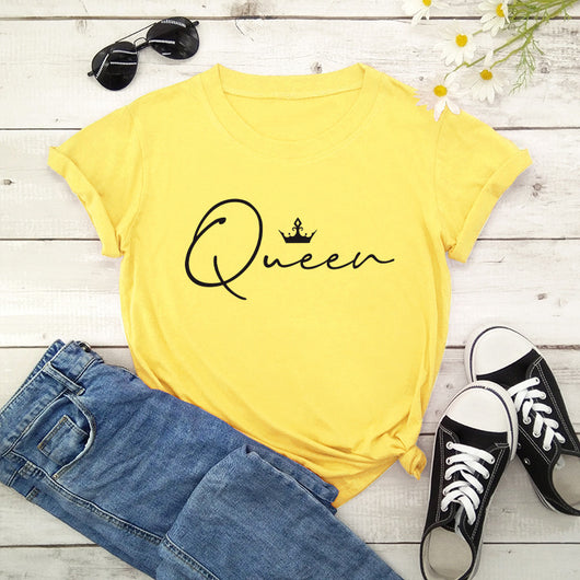 Playera Suelta Cuello Redondo Estampado Corona Queen - Image 5