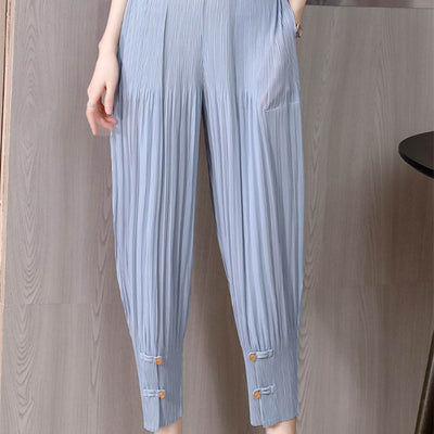 Pantalones Plisados Cintura Baja para Mujer - Diseño Moderno y Cómodo - Image 4