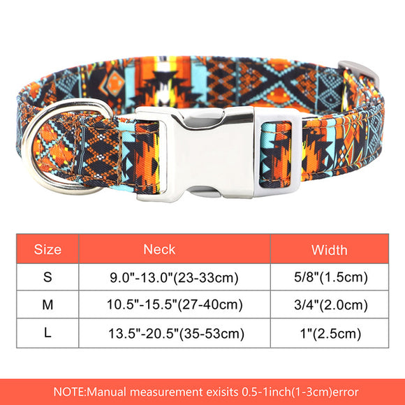Collar de Nylon para Perro con Placa Identificadora Personalizada