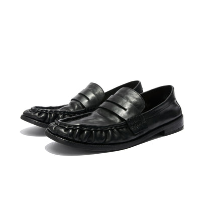 Mocasines de Cuero Lavado Arrugado Mapi Neri Soft - Image 7