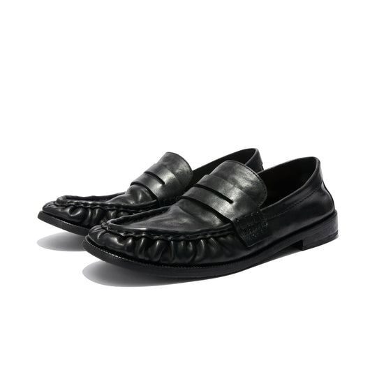 Mocasines de Cuero Lavado Arrugado Mapi Neri Soft - Image 7