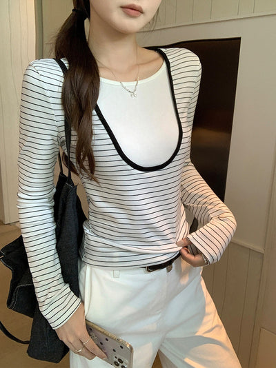 Blusa Coreana Ajustada para Transición de Otoño - Image 9