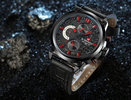 Reloj de Pulsera Cuarzo Hombre con Correa de Cuero Impermeable - Image 8