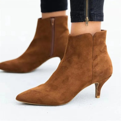 Botas Cortas Nude Talla Grande - Cómodas con Cierre y Diseño Casual - Image 8