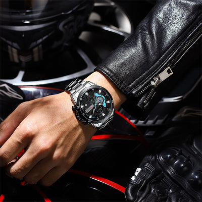 Reloj de Motociclista Acero Inoxidable Seis Manecillas