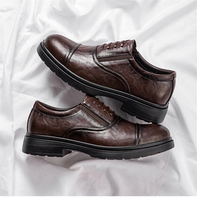 Zapatos Casuales de Cuero Genuino para Hombre con Suela Blanda Elevada - Image 8