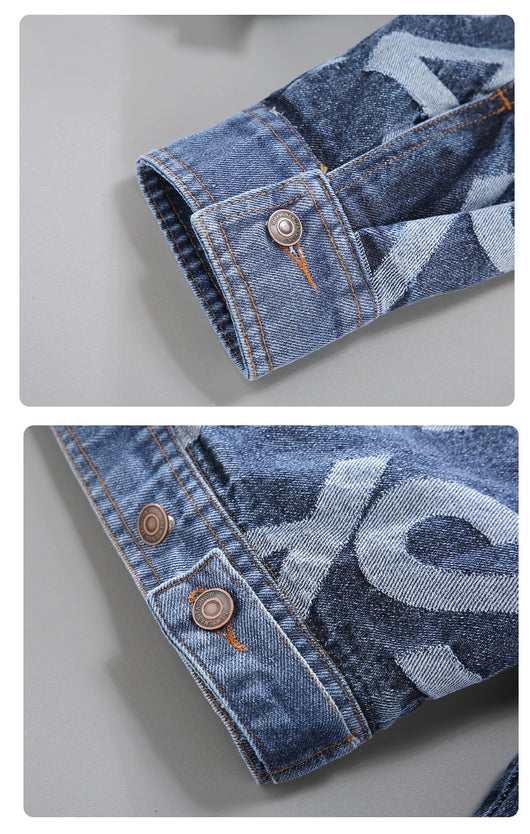 Chaqueta Denim Oversized Estilo Coreano con Costuras Artesanales para Hombre - Image 15