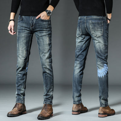 Jeans Retro Slim Fit para Hombre - Corte Recto Clásico Otoño Invierno - Image 5