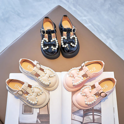 Zapatos de Cuero para Niña con Moño y Perlas - Diseño Princesa - Image 7