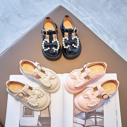 Zapatos de Cuero para Niña con Moño y Perlas - Diseño Princesa - Image 7