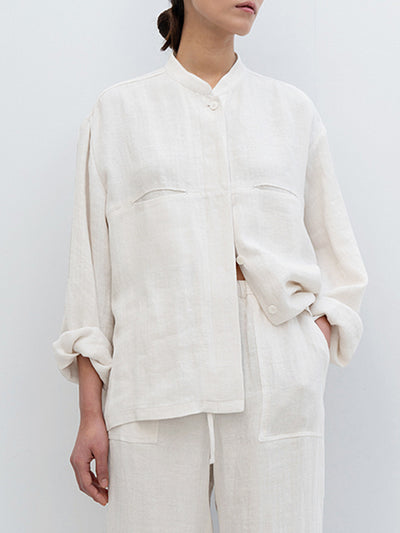 Camisa de Lino Puro Otoño Mujer - Estilo Artístico Retro Versátil - Image 7