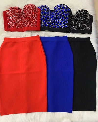 Conjunto Blusa y Falda Lápiz Cintura Alta - Image 9
