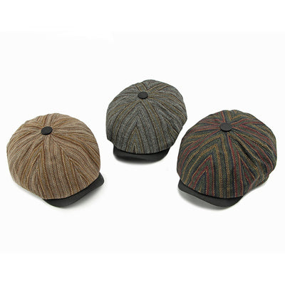 Boina Vintage a Rayas Unisex - Estilo Clásico para Hombre y Mujer - Image 3
