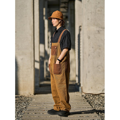 Overol Retro Holgado con Tirantes en Khaki Trendy - Image 4