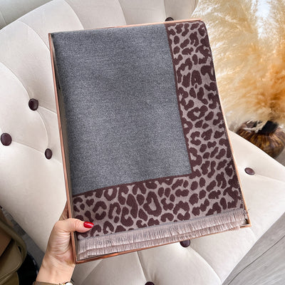 Bufanda Estampado Leopardo de Cachemira Artificial Elegante para Mujer - Image 22