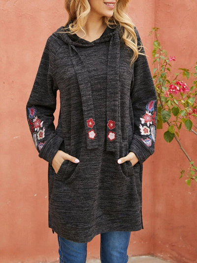 Suéter con Capucha Tejido Casual Largo - Image 11