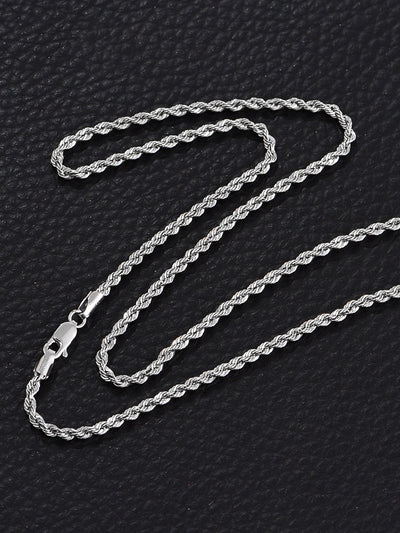 Cadena Larga de Plata Esterlina para Hombre con Cuerda de Cáñamo - Image 5