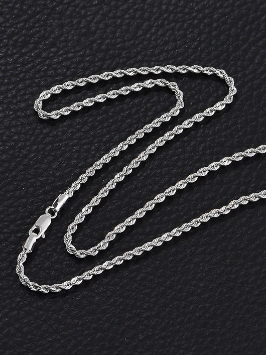 Cadena Larga de Plata Esterlina para Hombre con Cuerda de Cáñamo - Image 5