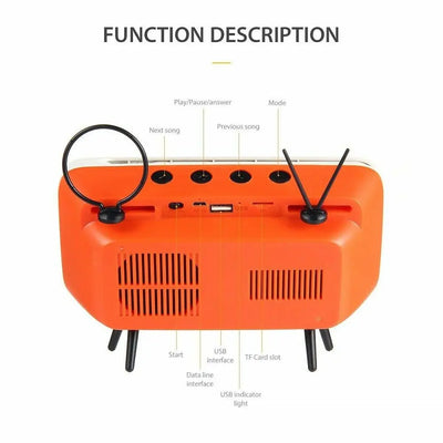 Parlante Bluetooth Retro con Soporte para Teléfono - Image 16