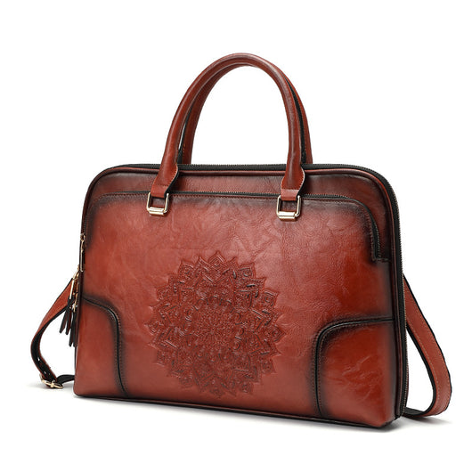 Bolso Tote Ejecutivo con Textura Embossed Vintage - Image 15