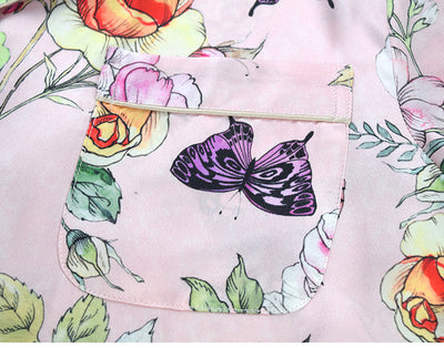 Pijama de Seda Estampado Talla Grande - Ropa de Casa Europea - Image 5