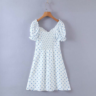 Vestido Playero Retro con Cuello Cuadrado y Mangas Abullonadas - Image 7